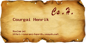 Csurgai Henrik névjegykártya
